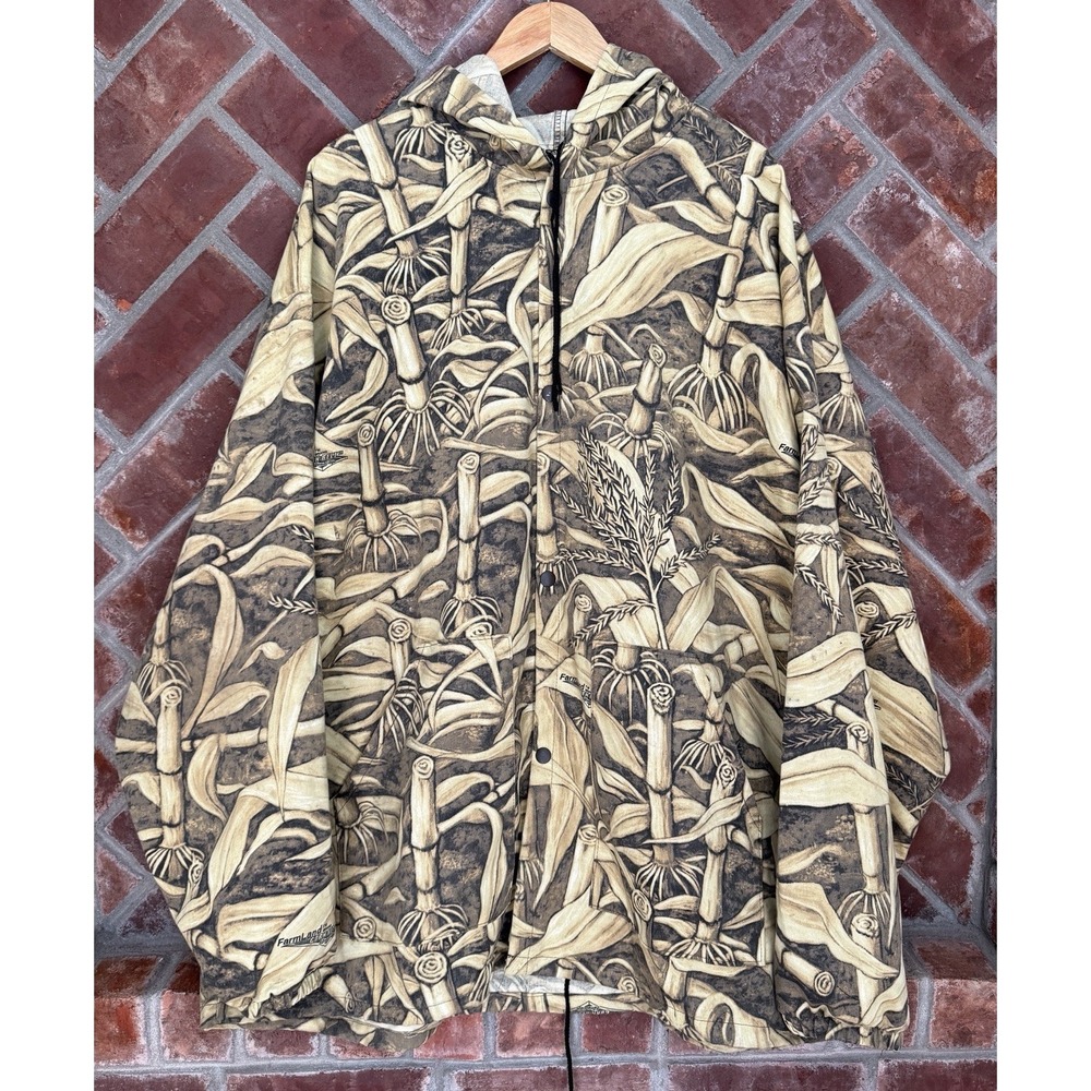 Vintage Clarkfield Camo Jacket Mens Size XXL Hood Predator Style Treebark USA